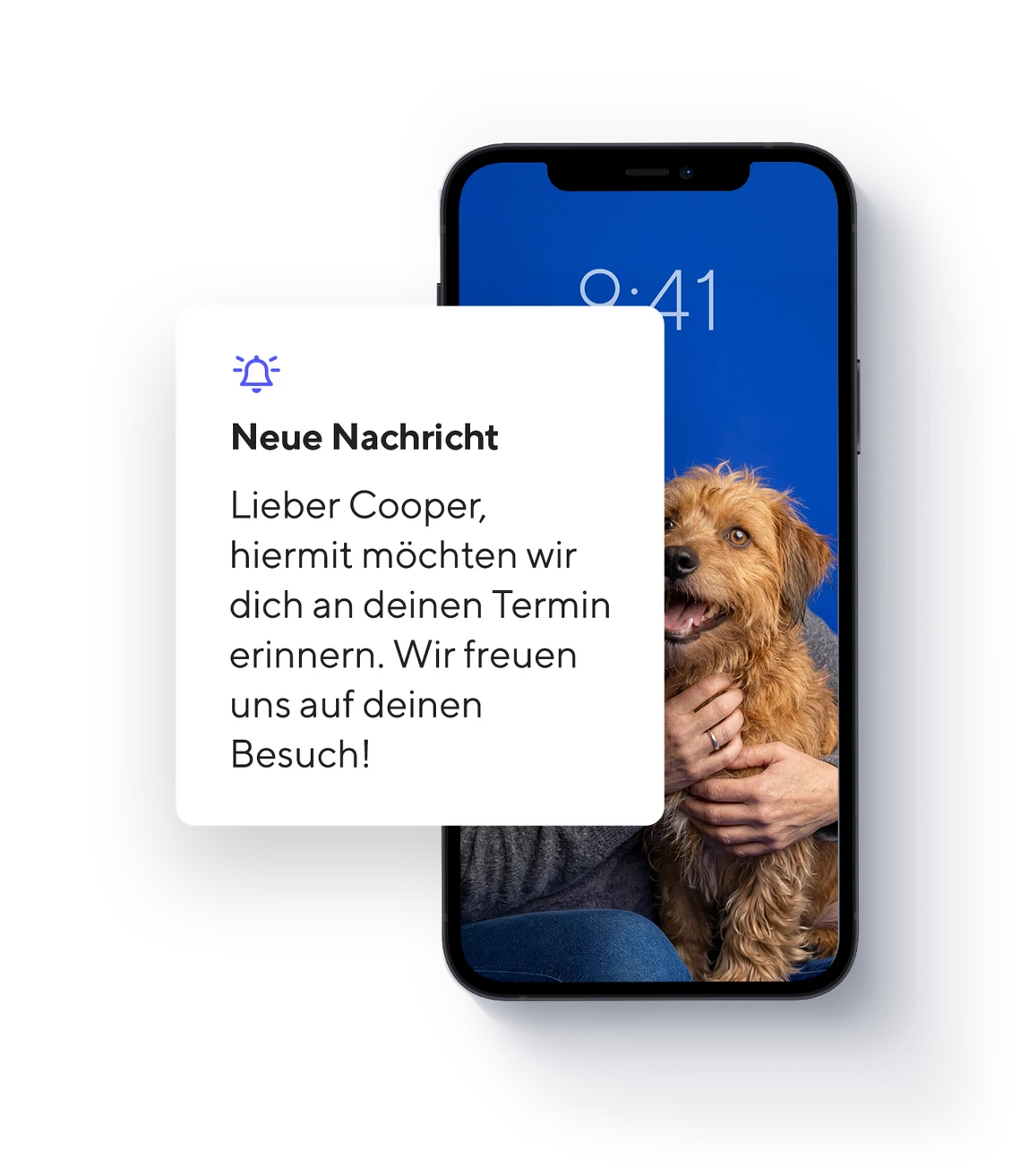 Eine Terminerinnerung auf dem Smartphone für den Termin beim Hundesalon