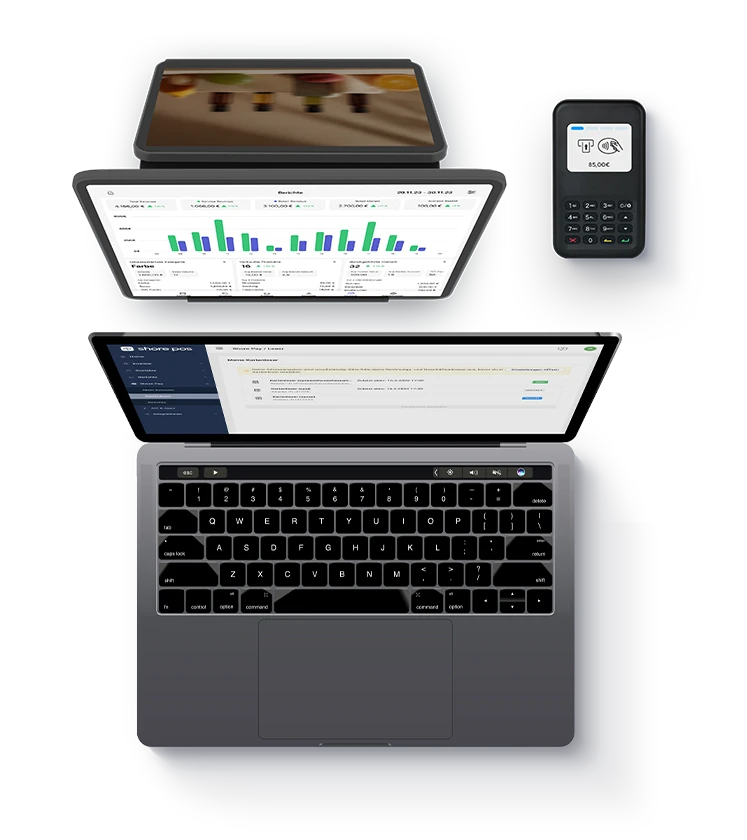 Shore Komplttlösung aus Kasse, Kartenlesegerät, App aufm Smaprtphone und Desktop